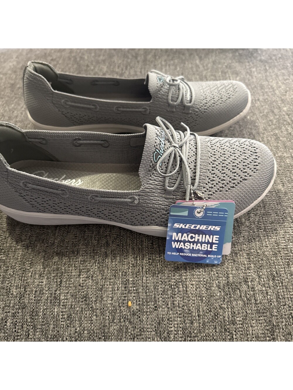 Skechers Women’s 10 Gray Newbury St Preppy Gal Gray Walking Slip On New In Box - Picture 4 of 14